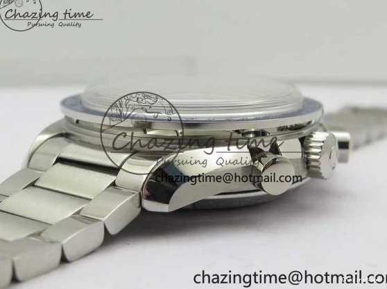 0111 Speedmaster SS Snoopy Apollo OMF Best Edition White Dial on SS Flat link Bracelet Venus Trendy 7882
